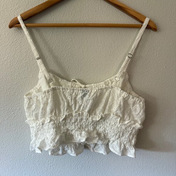 Wild Fable White Eyelet Crop Top Size L - Picture 4 of 7